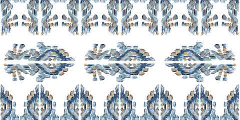 Nice native hand-drawn ikat geometric background - Ethnic folk pattern. Tribal embroidery background