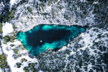 Swiss Mountain Lake in winter