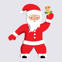 Santa Claus with a bell in his hand