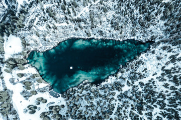 Swiss Mountain Lake in winter