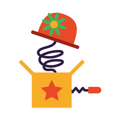 surprise box with a cute hat on white background © djvstock