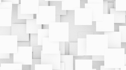 Abstract geometric background. Overlapping white 3d squares. 3D illustration