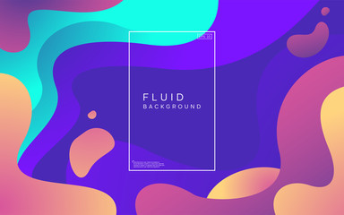 Colorful Modern fluid background. Abstract dynamic shapes composition.