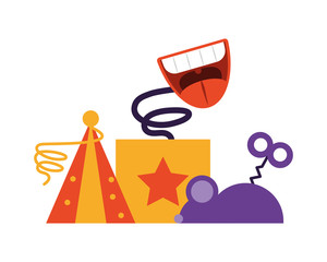 fun surprise box with icons fools day © djvstock
