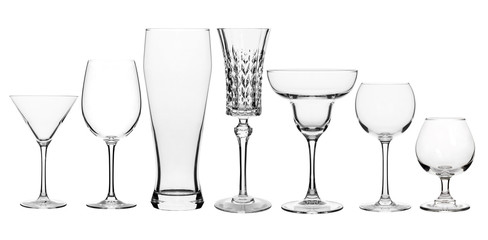 Collage of various glasses clear