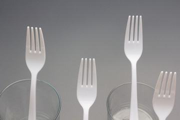 Plastic forks for family food or party with friends