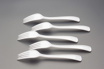 Plastic forks for family food or party with friends