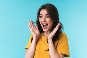 Shocked young pretty woman posing isolated
