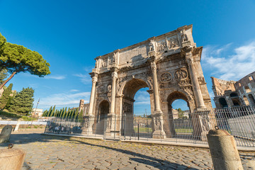 Fototapeta na wymiar Rome, Italy - October 03 2018: Colosseum a large amphitheatre in Rome, Italy