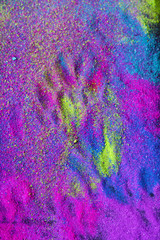 abstract powder splatted on black background,Freeze motion of color powder exploding/throwing color powder, multicolored glitter texture.