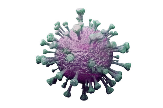 Corona Virus  Name  Covid 19  Isolated On White Background - 3d Rendering