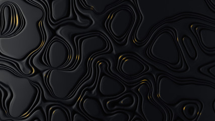 Black abstract background with irregular shapes