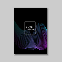 Abstract light line waves in dark background for cover , poster, flyer, or banner design