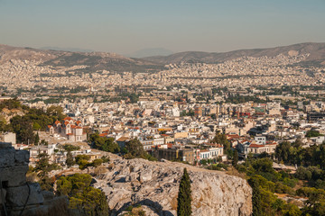 Fototapeta na wymiar Panoramic view of Athens from the Acropolis