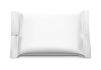 Blank mockup of flow pack. Vector illustration isolated on white background. It can be used in the adv, promo, package, etc. EPS10.	