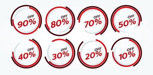 red banner promotion tag design for marketing
