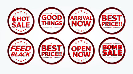 red banner promotion tag design for marketing