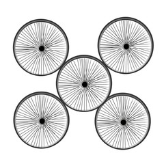 Composition of wheels with spokes from a Bicycle