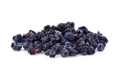 dry rot blueberry on white background