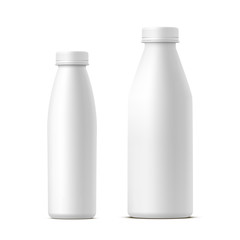 Set of milk or dairy bottles mockups