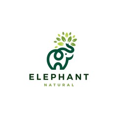 elephant leaf leaves tree logo vector icon illustration