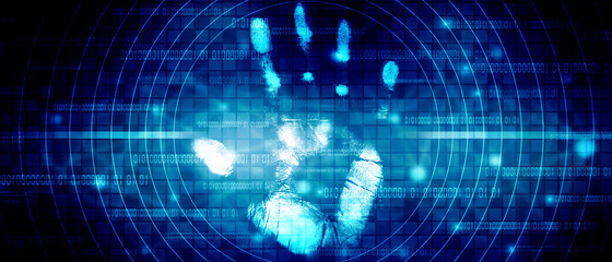  Fingerprint Scanning Technology Concept 2d Illustration