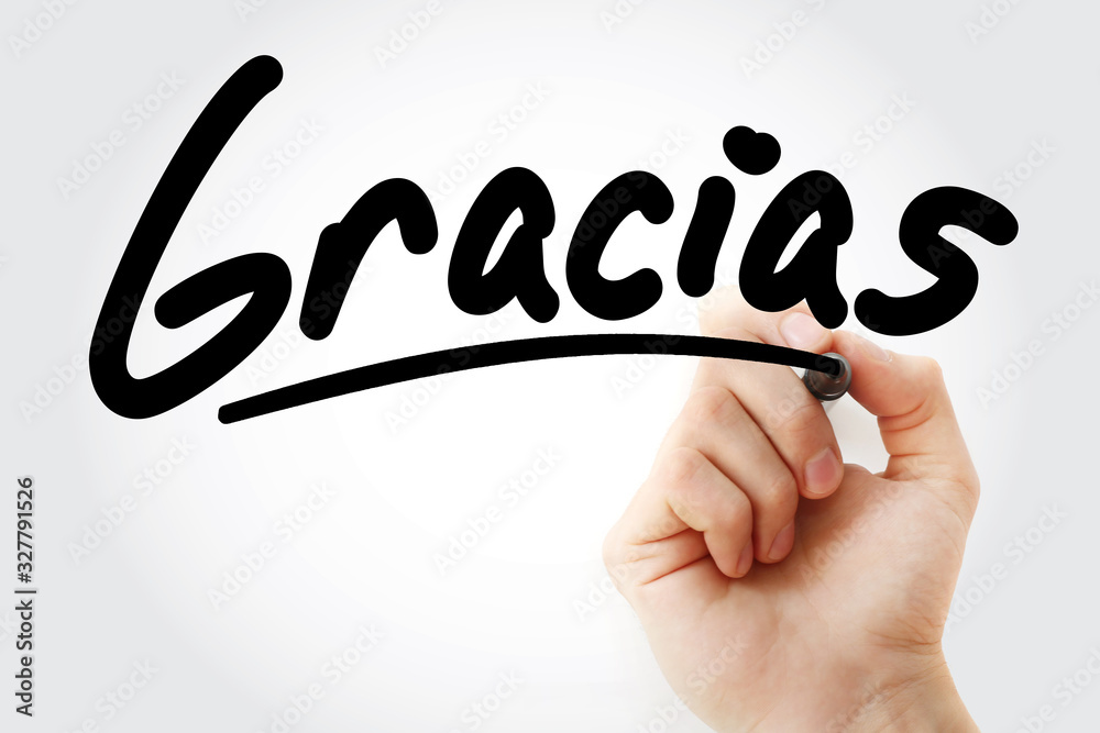 Wall mural gracias (thank you in spanish) text, concept background