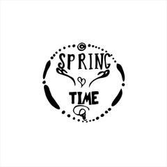 Hand drawn spring time for decoration design. Graphic vector art.