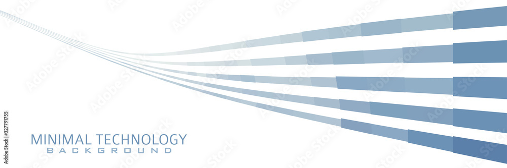 Fototapete Simple tech background with curved line. Minimal vector pattern