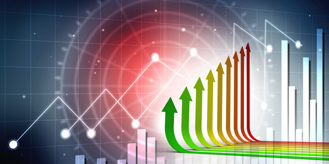 Fototapeta premium 3d rendering Stock market online business concept. business Graph 