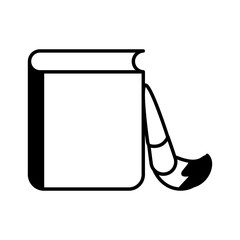 book with brush on white background