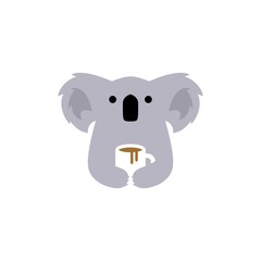 koala coffee mug logo vector icon illustration
