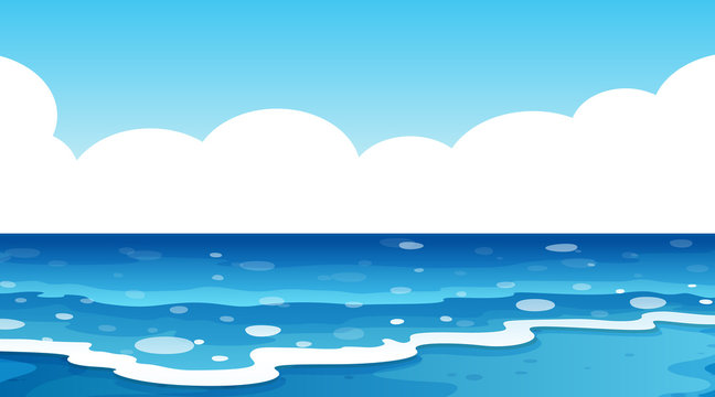 Background scene of blue ocean