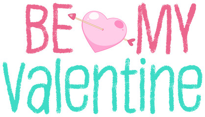 Valentine theme with pink heart and arrow