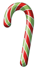 One piece of on candy cane white background