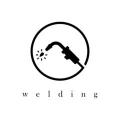 Acetyline logo vector welding icon.