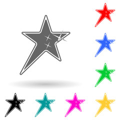 Five-pointed star multi color style icon. Simple glyph, flat vector of star icons for ui and ux, website or mobile application