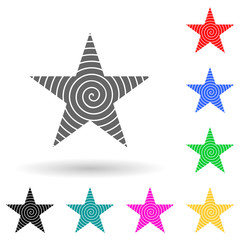 Five-pointed star multi color style icon. Simple glyph, flat vector of star icons for ui and ux, website or mobile application