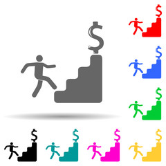 financial ascent multi color style icon. Simple glyph, flat vector of sucsess and awards icons for ui and ux, website or mobile application
