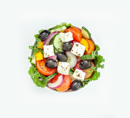 Green salad with tomato and fresh vegetables