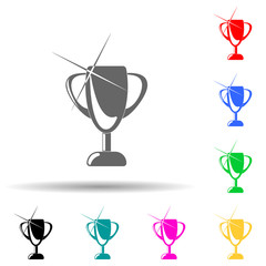 goblet with shine multi color style icon. Simple glyph, flat vector of sucsess and awards icons for ui and ux, website or mobile application