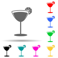 tropical cocktail multi color style icon. Simple glyph, flat vector of summer pleasure icons for ui and ux, website or mobile application