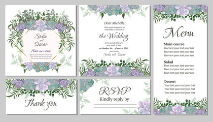 set of business cards with flowers