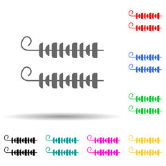 meat on skewers multi color style icon. Simple glyph, flat vector of summer pleasure icons for ui and ux, website or mobile application
