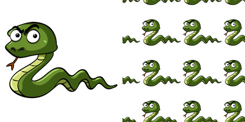 Seamless background design with angry snake