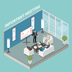 Meeting Room Isometric Composition 