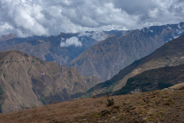 Fototapeta na wymiar Piruro Site. Andes. Peru. Huánuco Region, Huamalíes Province, Tantamayo District