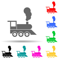locomotive multi color style icon. Simple glyph, flat vector of transport icons for ui and ux, website or mobile application