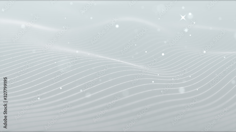 Poster light white silver wave beautiful particle background business corporate digital wave shiny surface