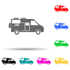 car house on wheels multi color style icon. Simple glyph, flat vector of transport icons for ui and ux, website or mobile application